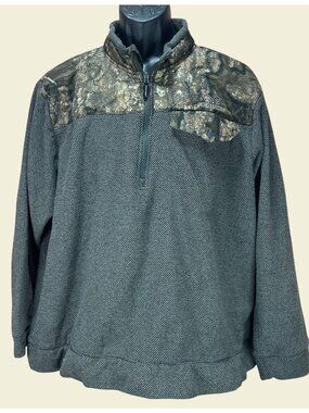 Realtree Mens Polyester Gray 1/4-Zip Jacket XL